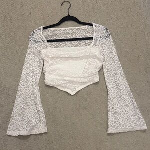 Western cropped lace shirt